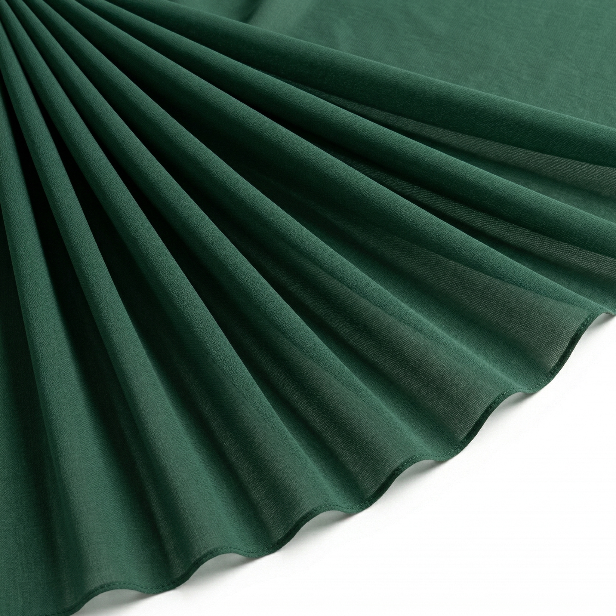 Tissu Mousseline Unie Vert Sapin
