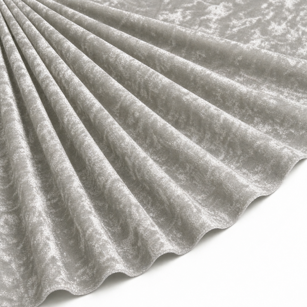 Tissu Panne de Velours Unie Blanc cassé