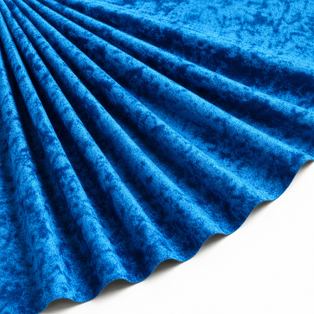 Tissu Panne de Velours Unie Bleu Roi