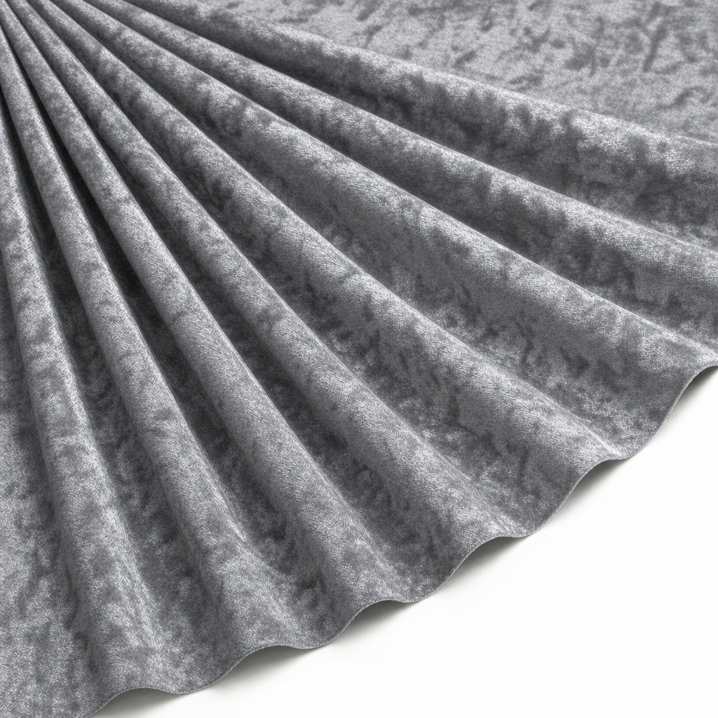 Tissu Panne de Velours Unie Gris clair