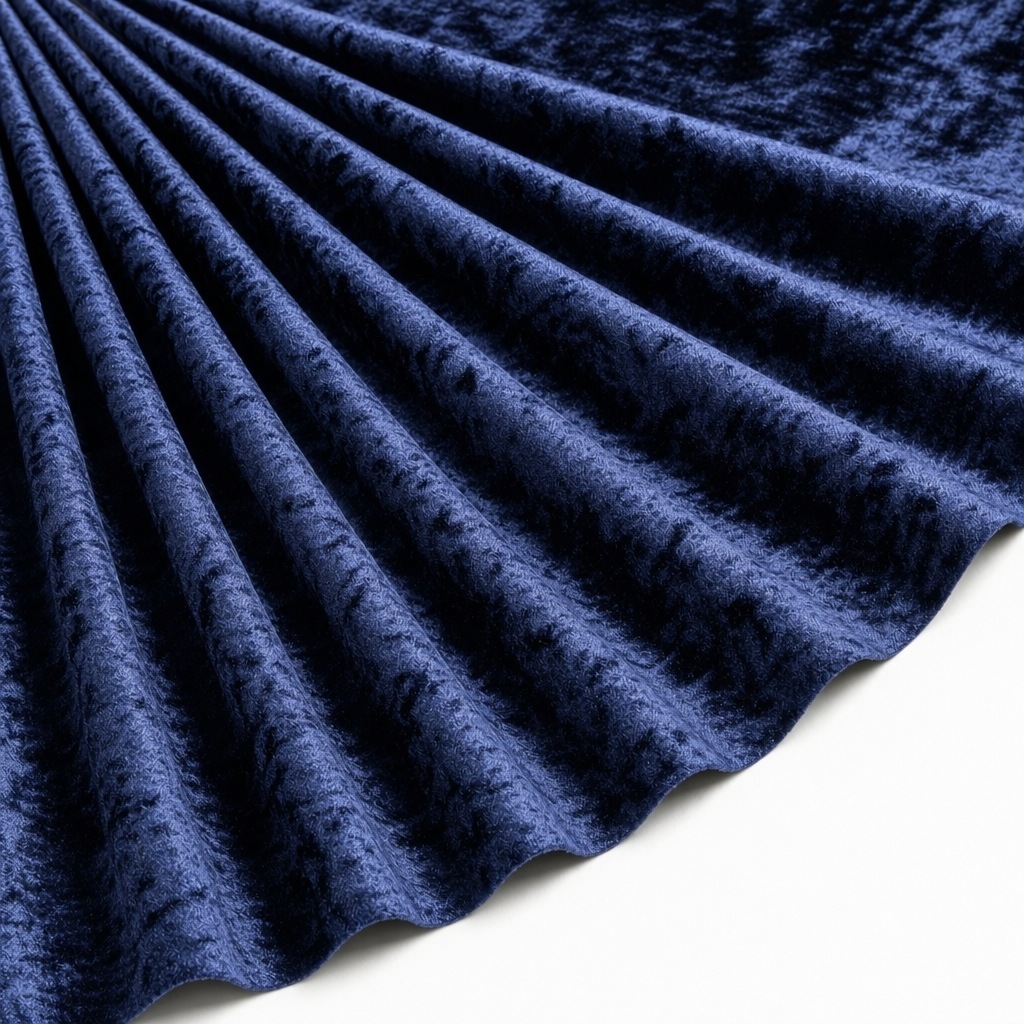 Tissu Panne de Velours Unie Marine