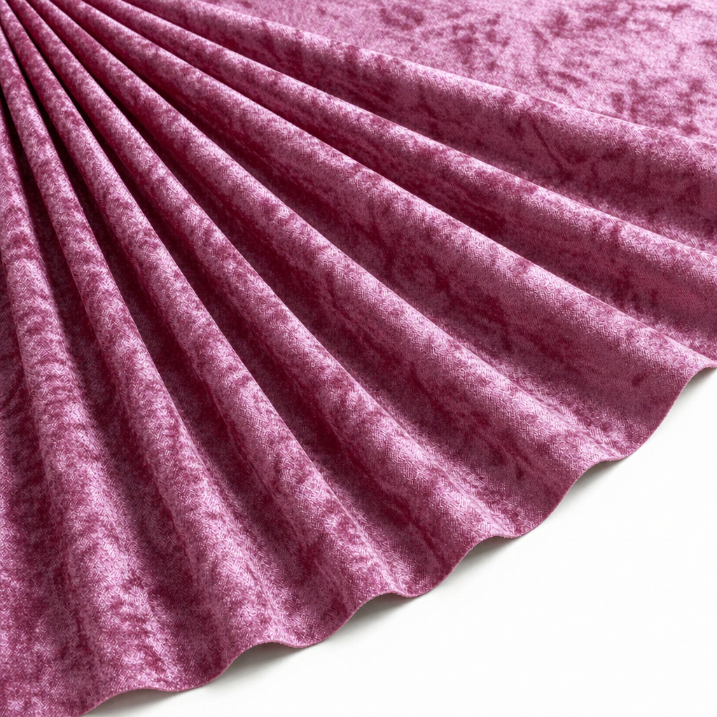 Tissu Panne de Velours Unie Rose