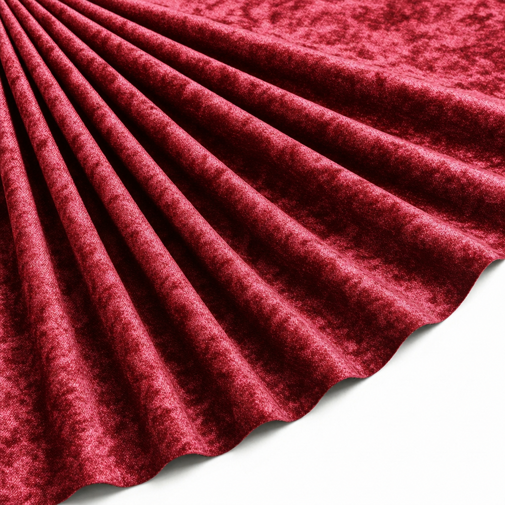 Tissu Panne de Velours Unie Rouge