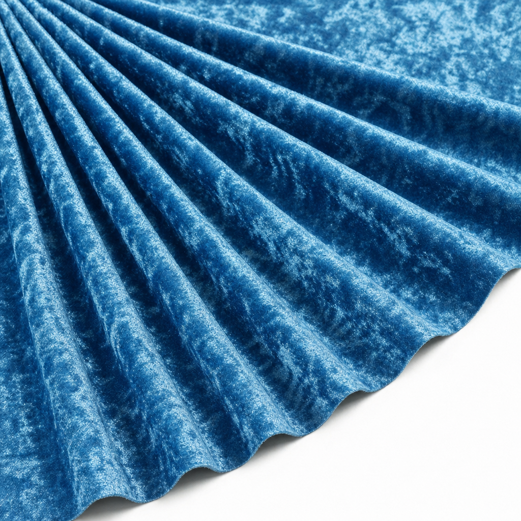 Tissu Panne de Velours Unie Turquoise