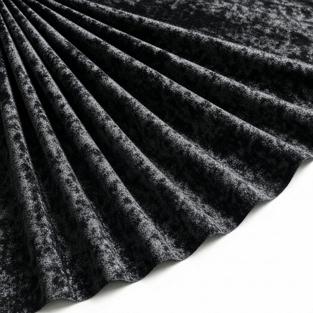 Tissu Panne de Velours Unie Noir