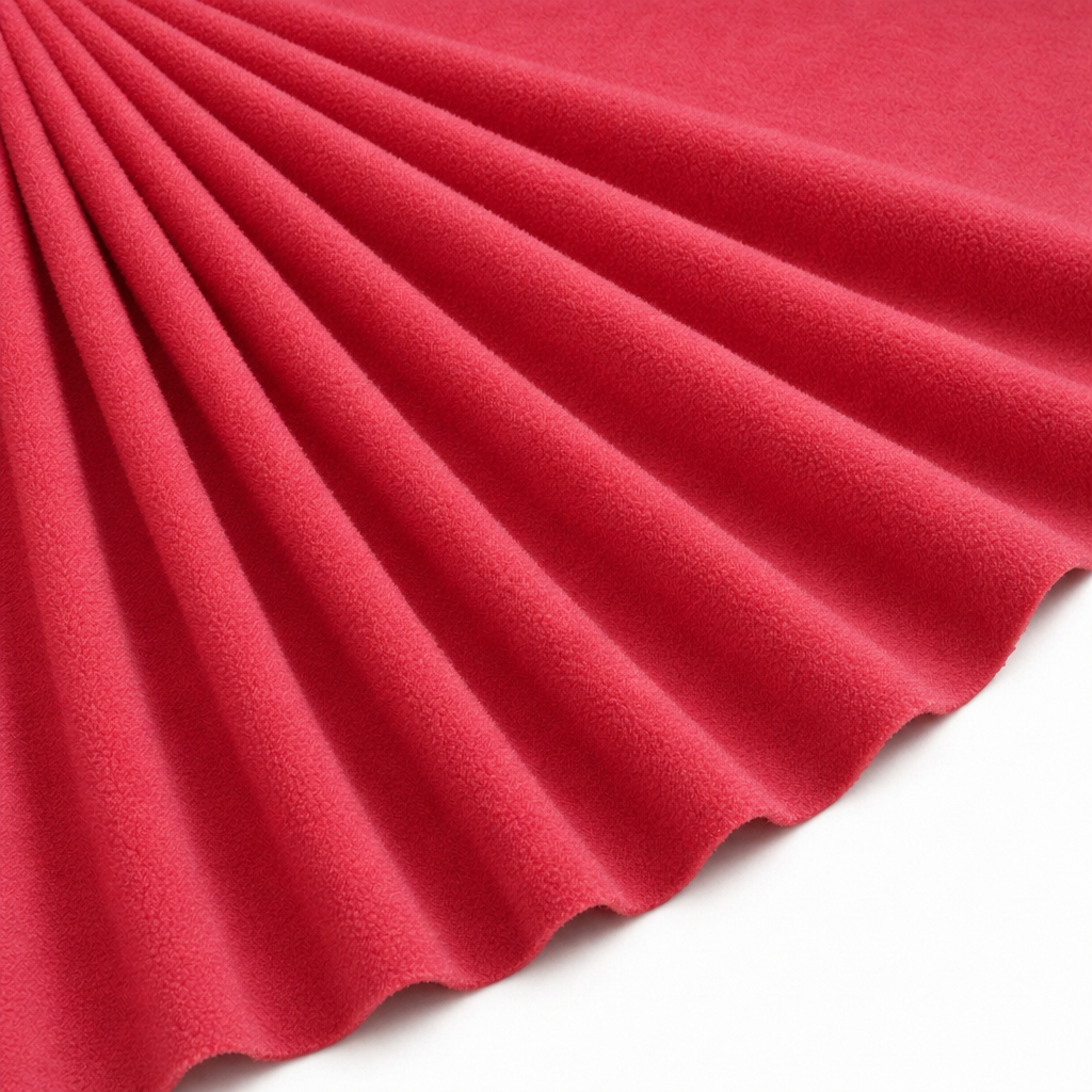 Tissu Polaire Unie Rouge