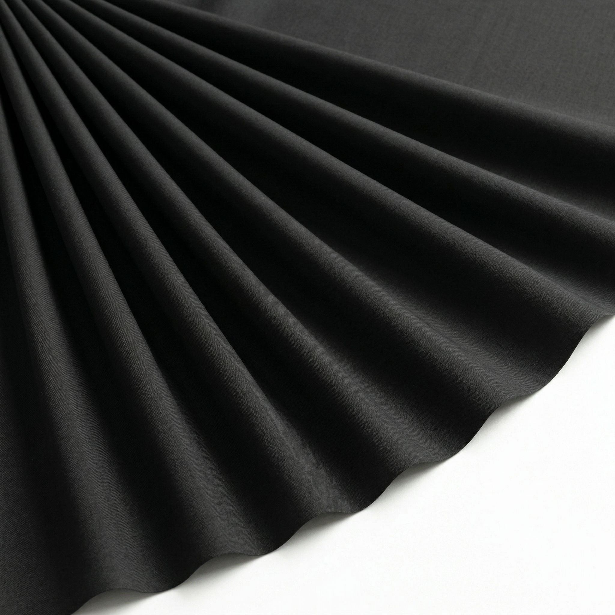 Tissu Popeline de Coton Extensible Unie Noir