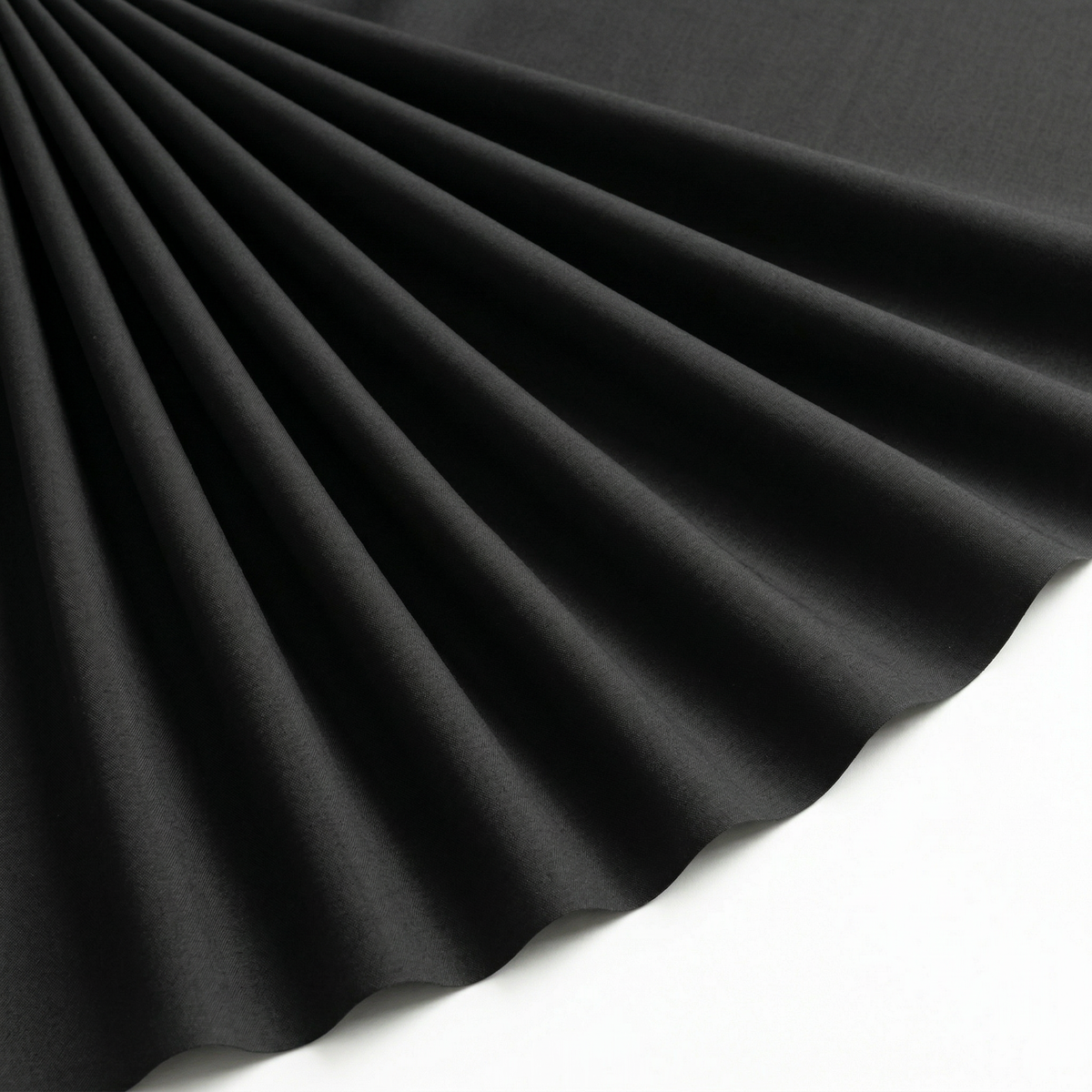 Tissu Popeline de Coton Extensible Unie Noir