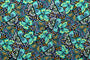 Tissu Popeline de Coton Imprimé Papillon Turquoise