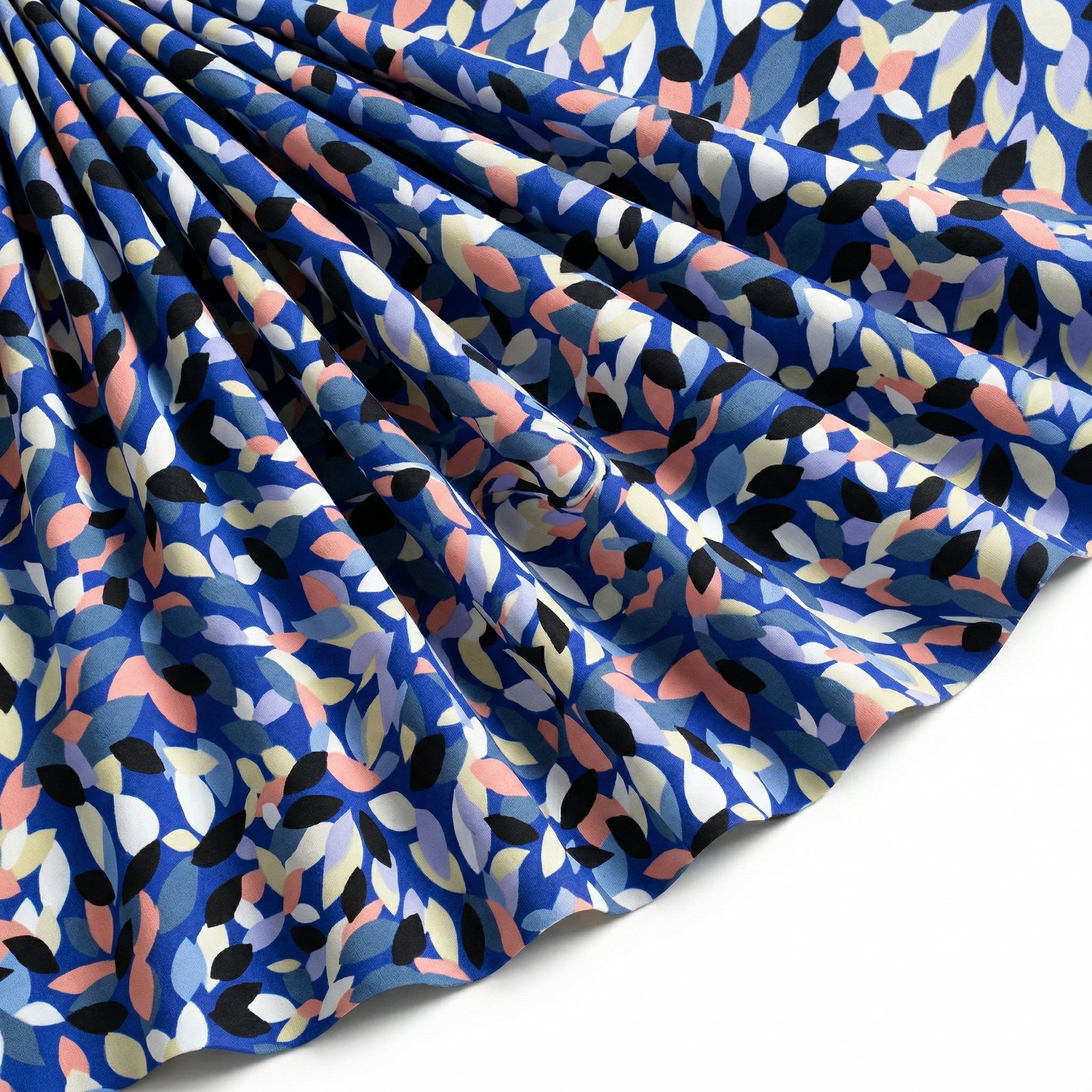 Tissu Popeline de Coton Imprimé Pastilles Bleu