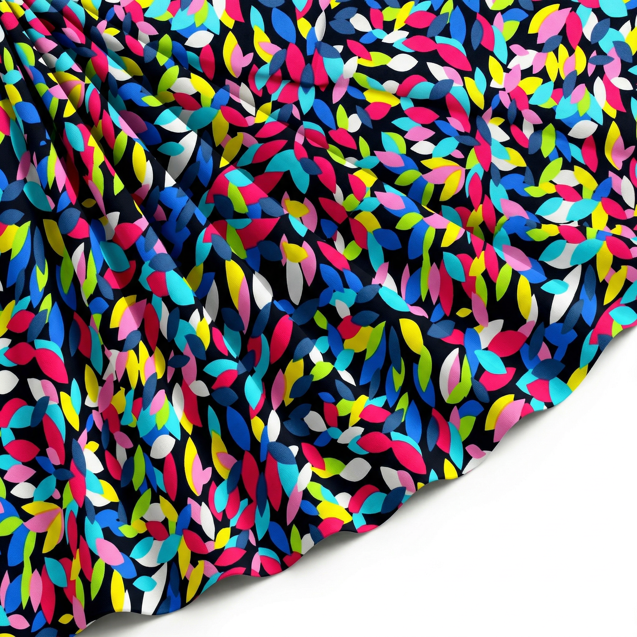 Tissu Popeline de Coton Imprimé Pastilles Noir