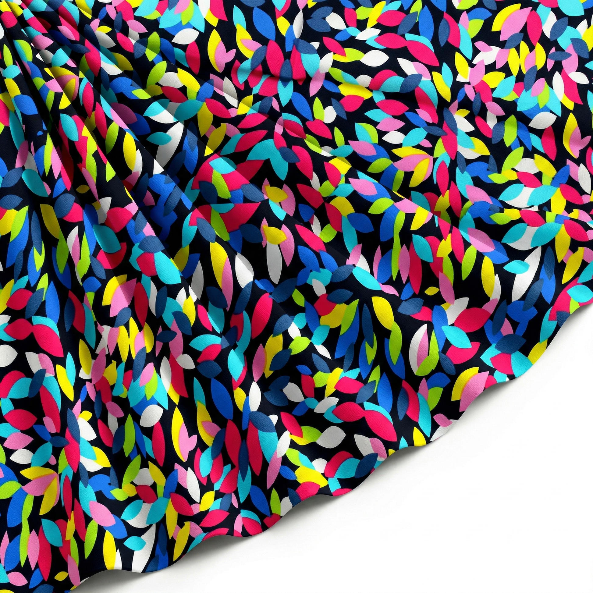 Tissu Popeline de Coton Imprimé Pastilles Noir