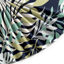 Tissu Popeline de Viscose Imprimé Fleur Palmier Marine
