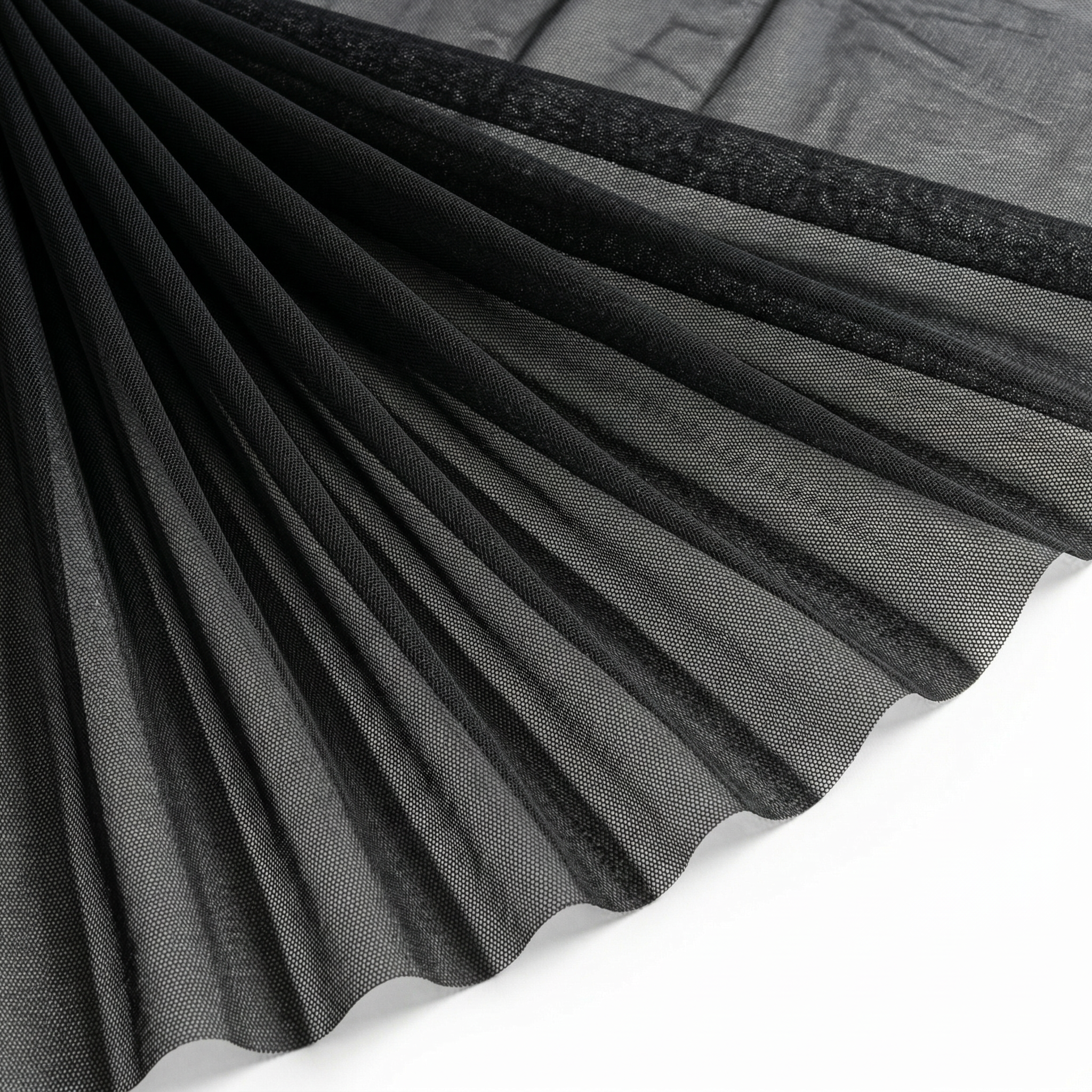 Tissu Résille Polyester Unie Noir