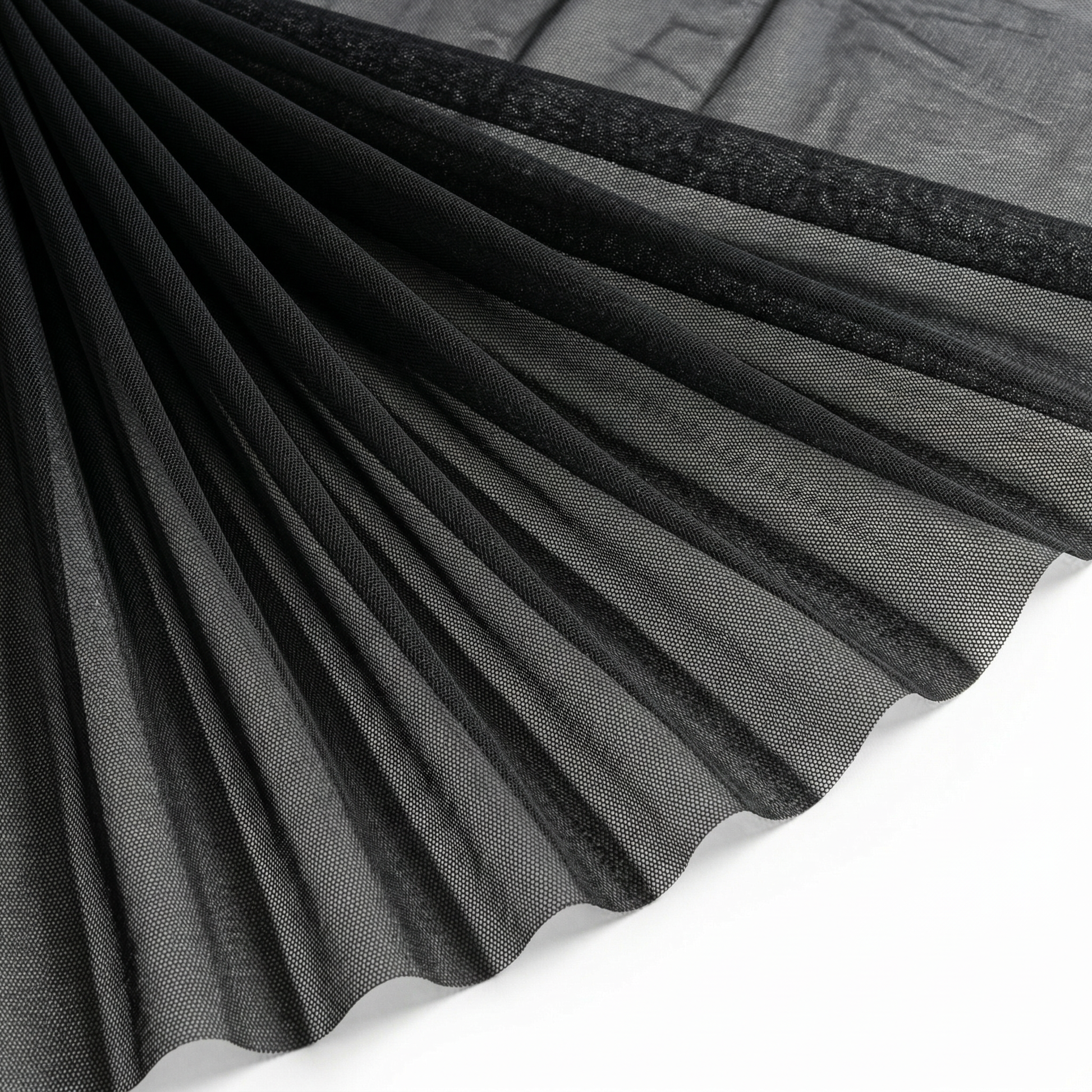 Tissu Résille Polyester Unie Noir