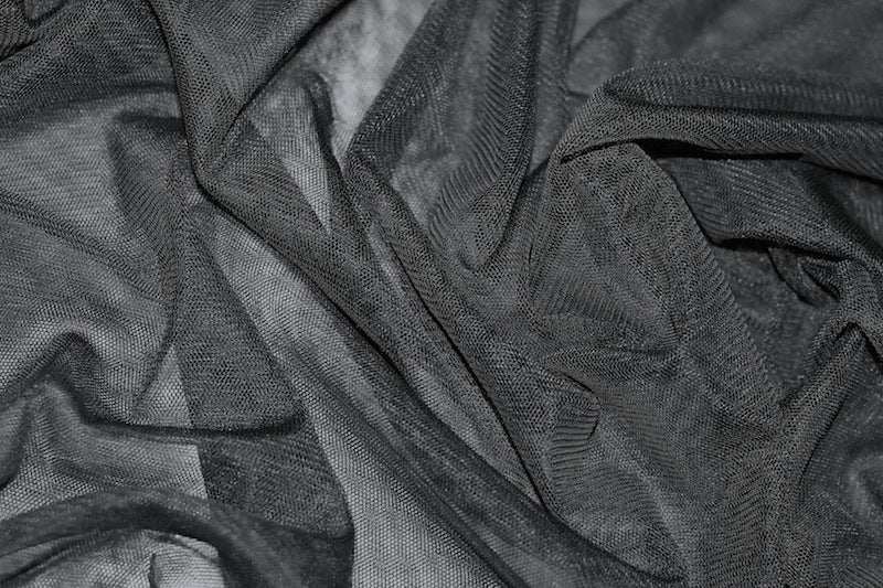 Tissu Résille Polyester Unie Noir