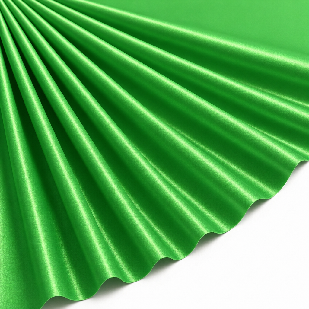 Tissu Satin Duchesse Rigide Uni Vert drapeau