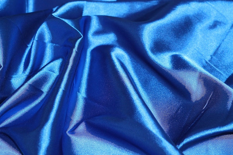 Tissu Satin Extensible Uni Bleu Roi