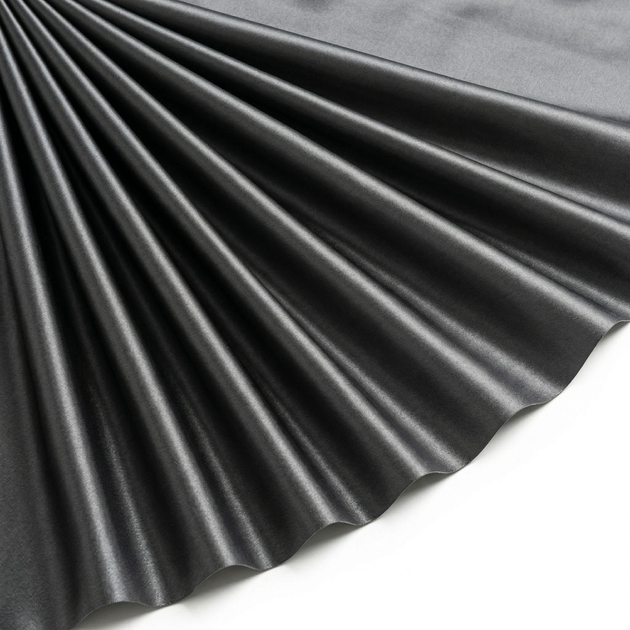 Tissu Satin Extensible Uni Gris foncé