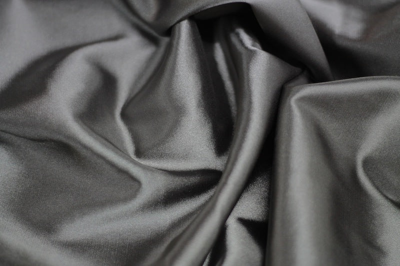 Tissu Satin Extensible Uni Gris foncé