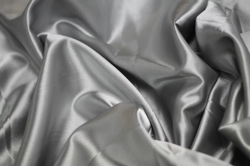 Tissu Satin Extensible Uni Gris silver