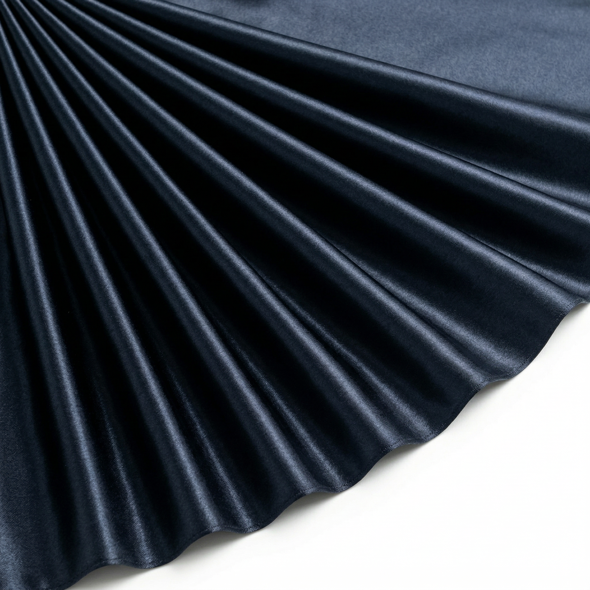 Tissu Satin Extensible Uni Marine