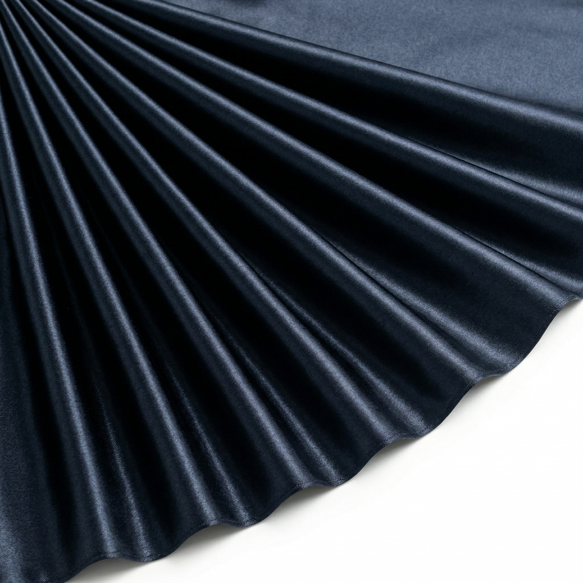 Tissu Satin Extensible Uni Marine