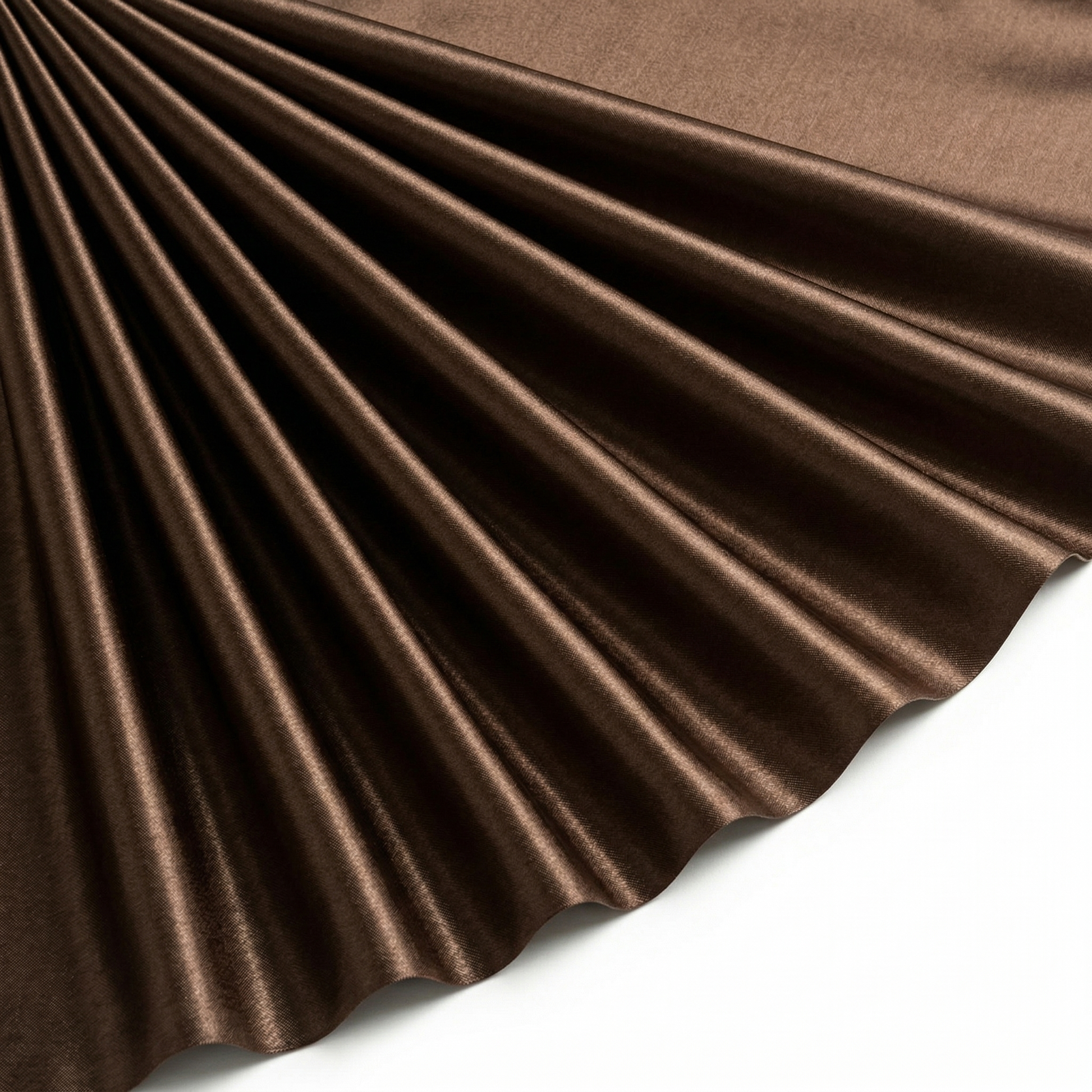 Tissu Satin Extensible Uni Marron