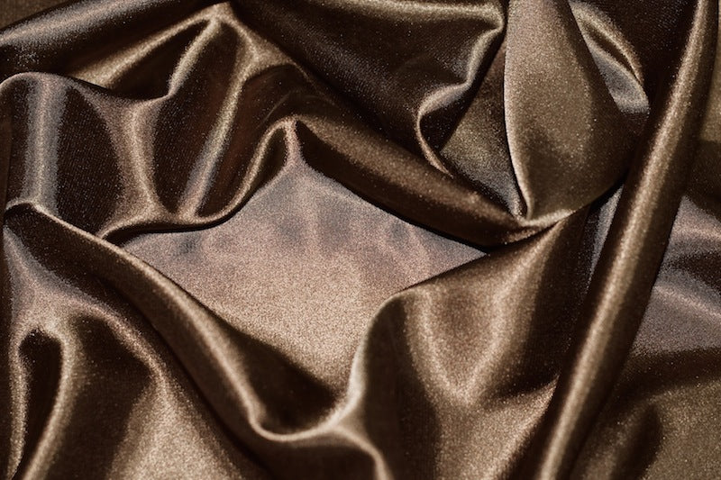 Tissu Satin Extensible Uni Marron