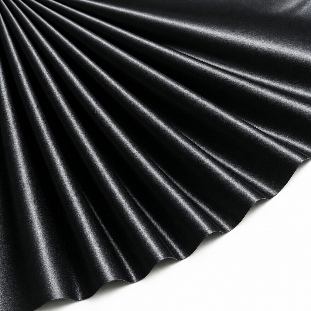 Tissu Satin Extensible Uni Noir