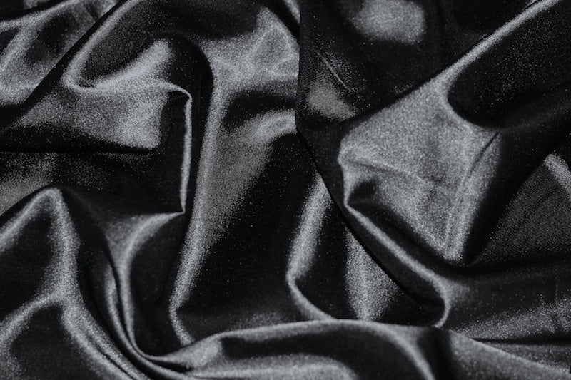 Tissu Satin Extensible Uni Noir