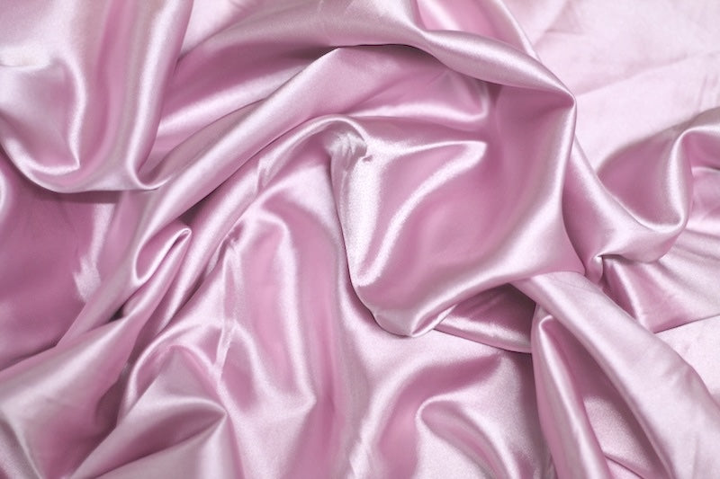 Tissu Satin Extensible Uni Rose Clair