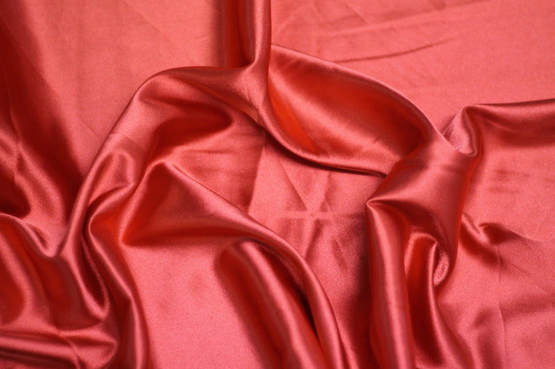 Tissu Satin Extensible Uni Rouge