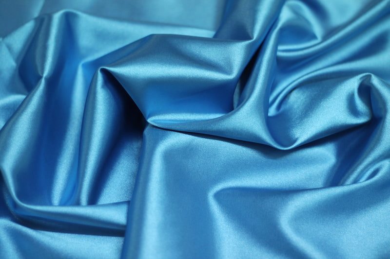 Tissu Satin Extensible Uni Turquoise