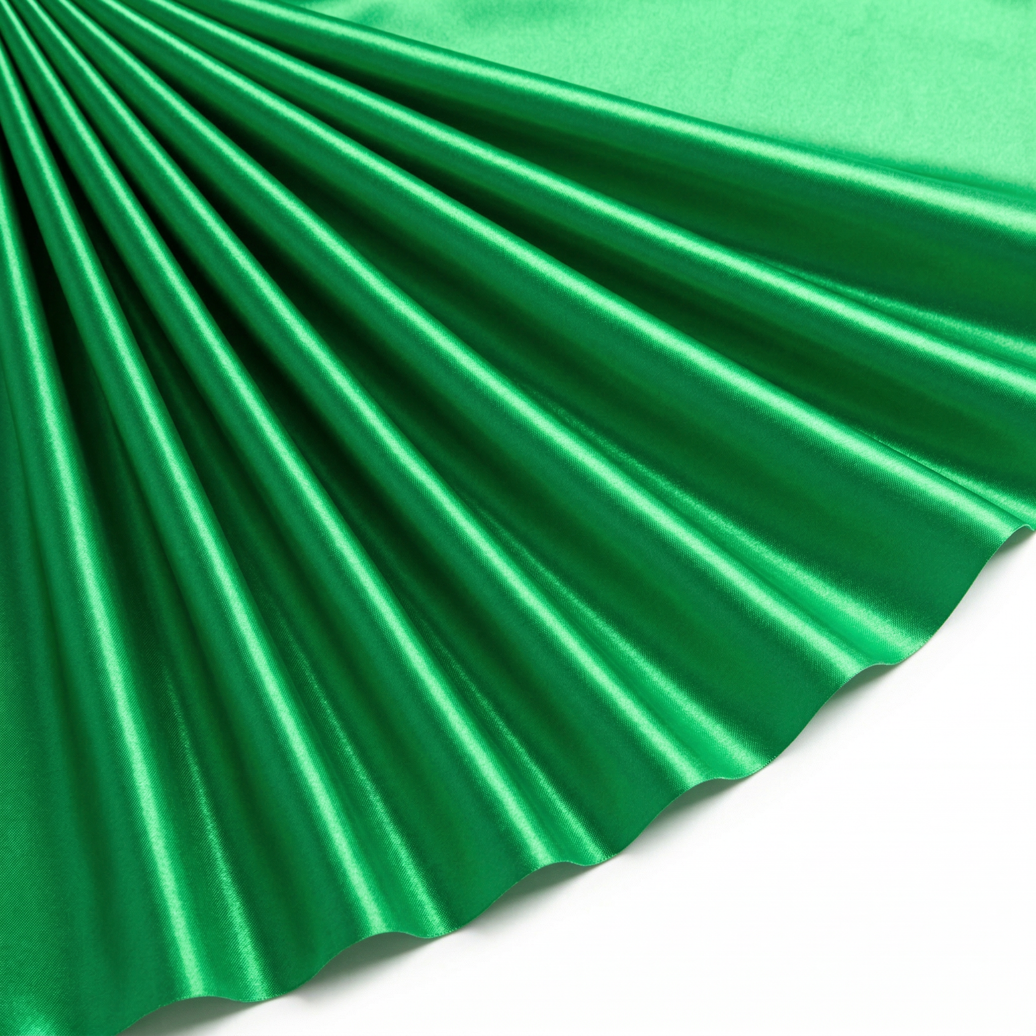Tissu Satin Extensible Uni Vert pomme