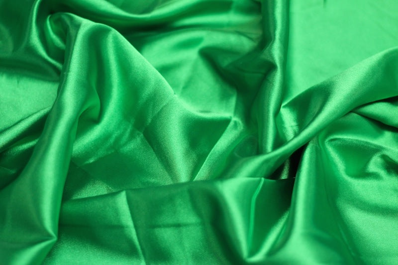 Tissu Satin Extensible Uni Vert pomme