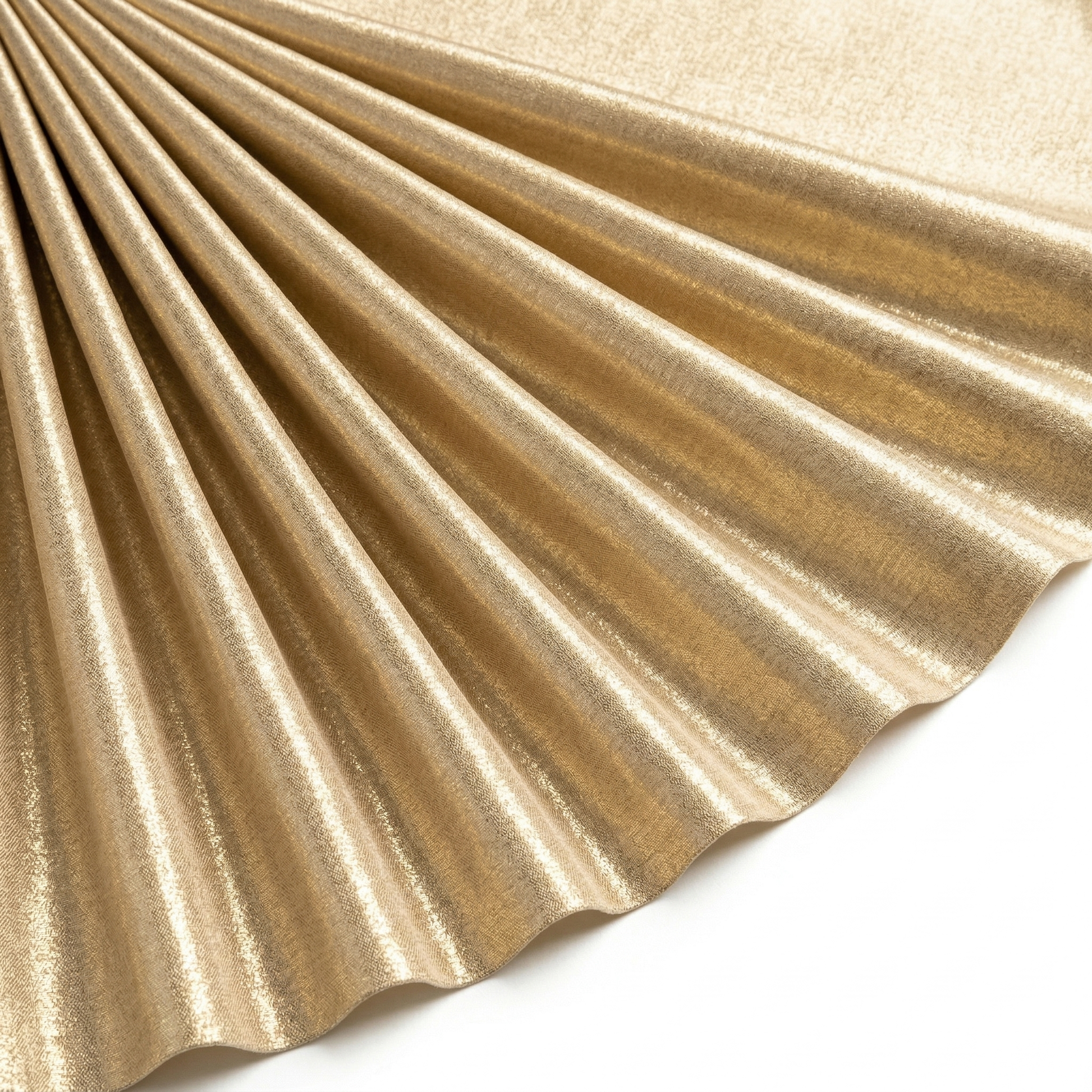 Tissu Satin Lamé fluide Beige Brillant Doré