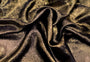 Tissu Satin Lamé fluide Noir Brillant Doré