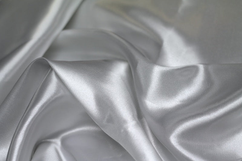 Tissu Satin Polyester Uni Blanc