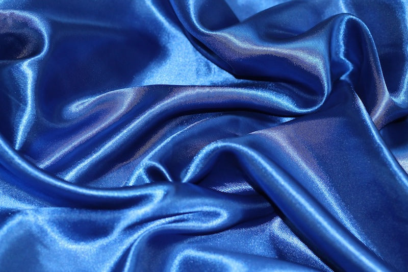 Tissu Satin Polyester Uni Bleu Roi