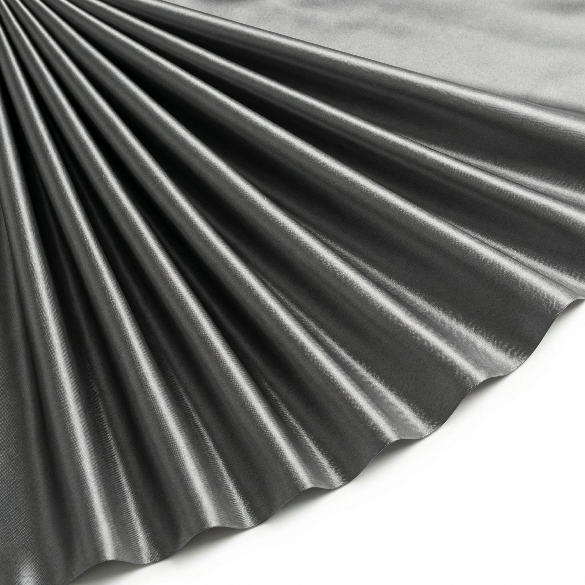 Tissu Satin Polyester Uni Gris foncé