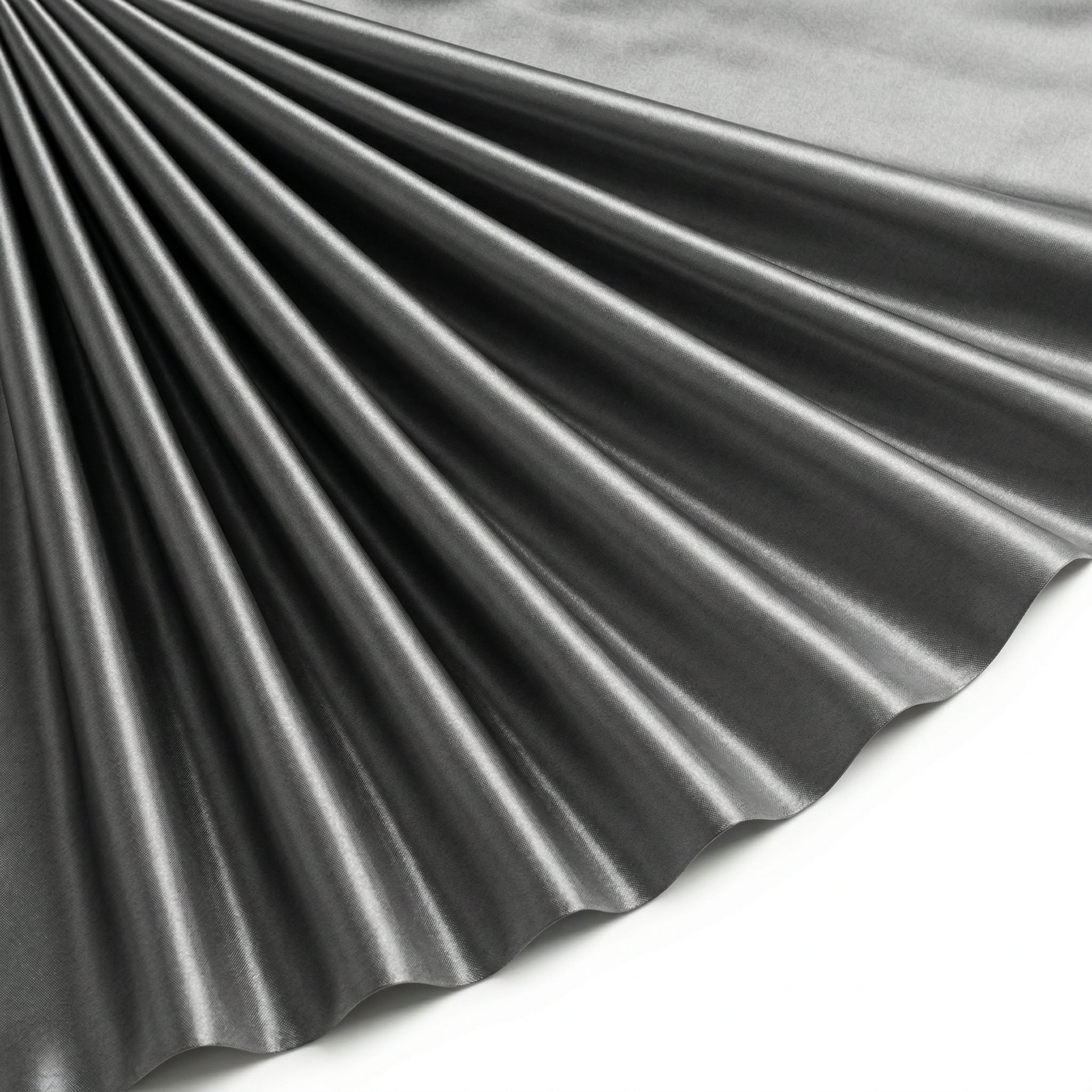 Tissu Satin Polyester Uni Gris foncé