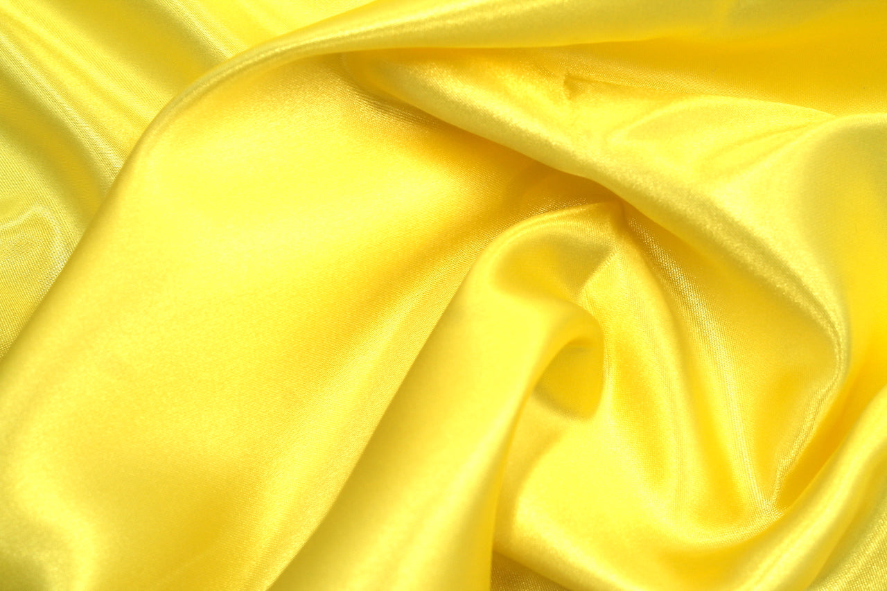 Tissu Satin Polyester Uni Jaune