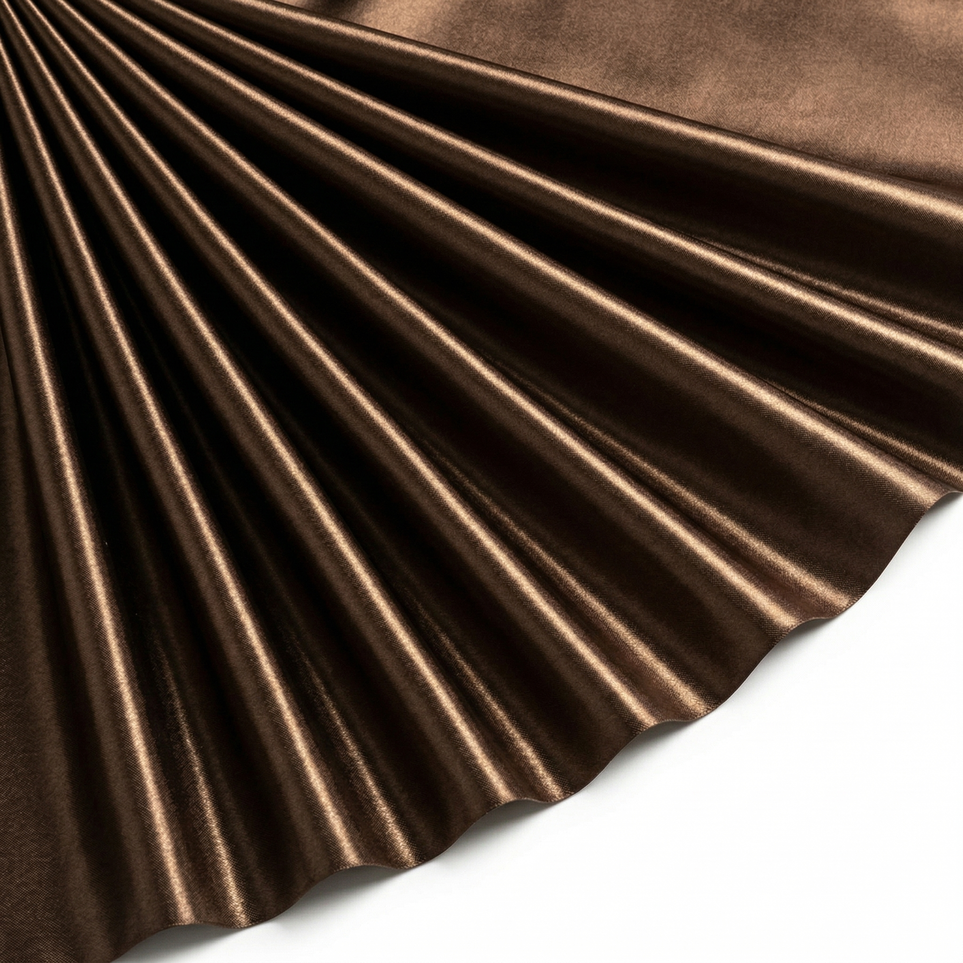 Tissu Satin Polyester Uni Marron