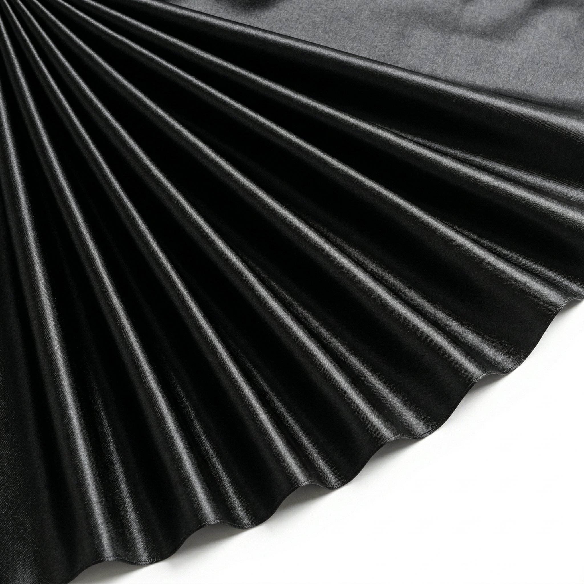 Tissu Satin Polyester Uni Noir