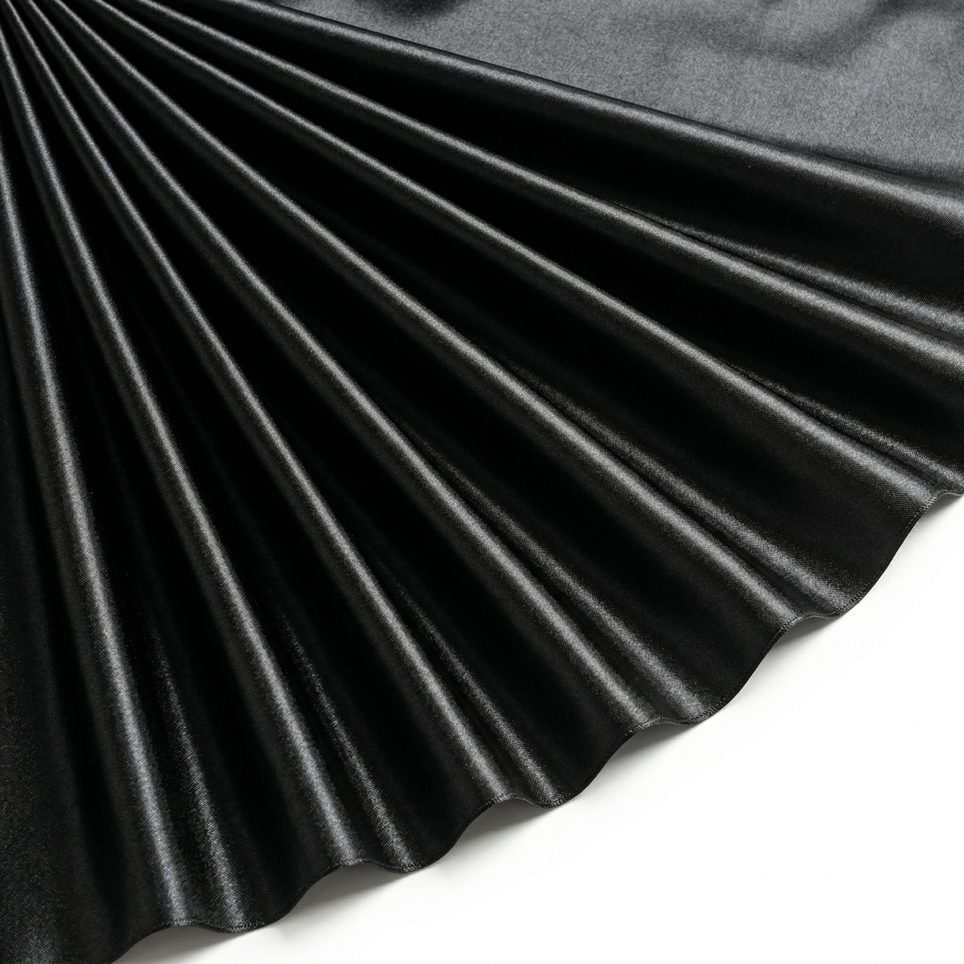 Tissu Satin Polyester Uni Noir