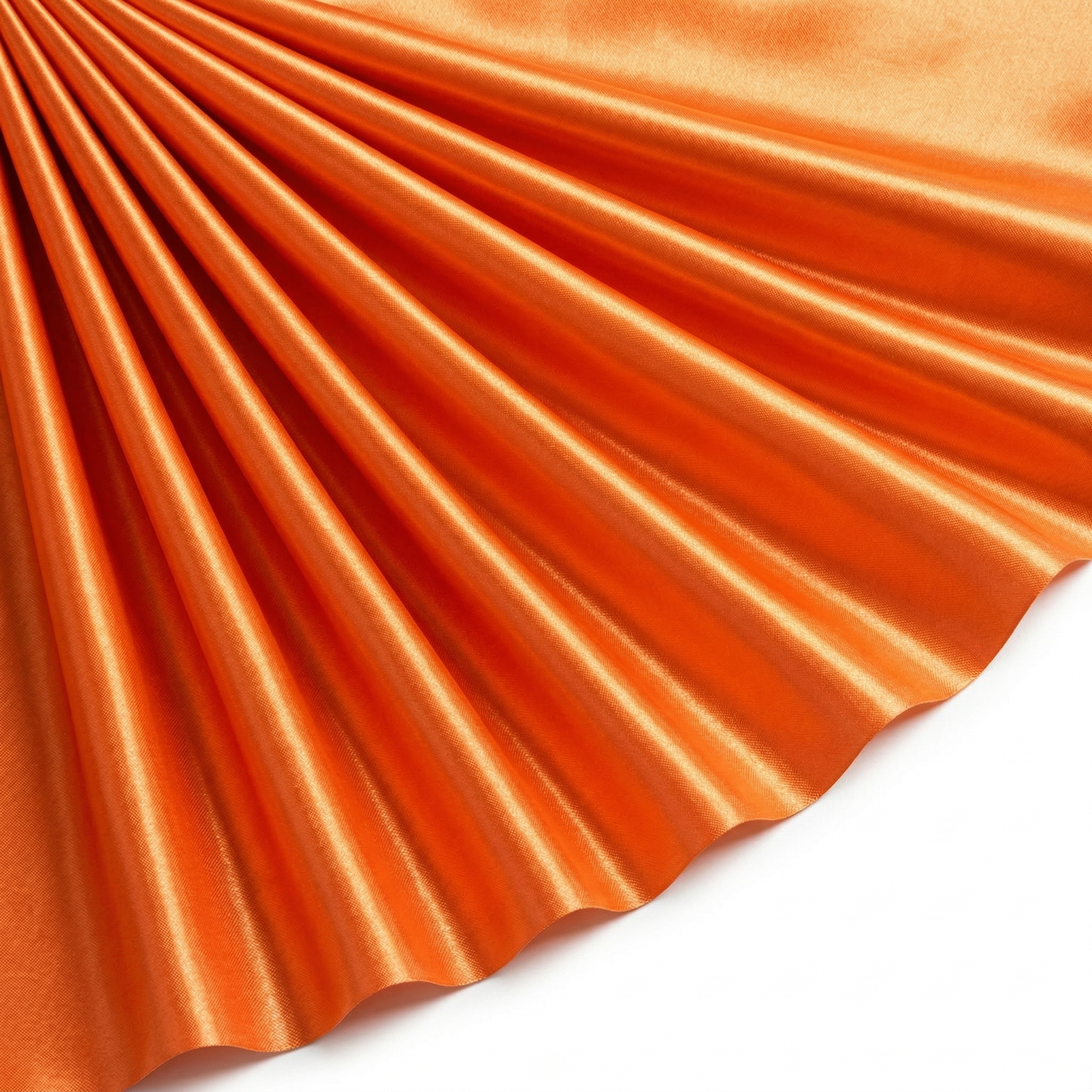 Tissu Satin Polyester Uni Orange