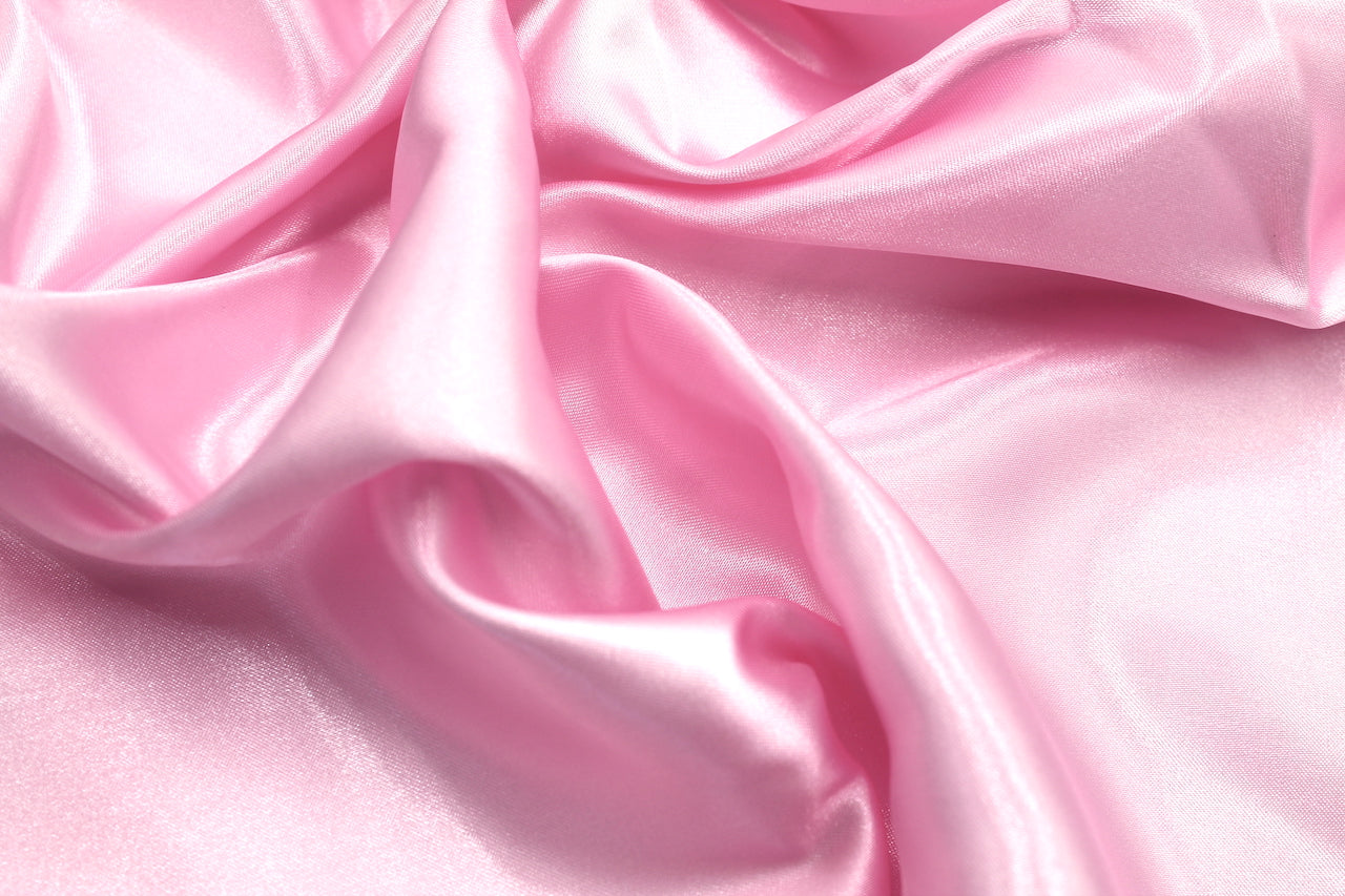 Tissu Satin Polyester Uni Rose clair