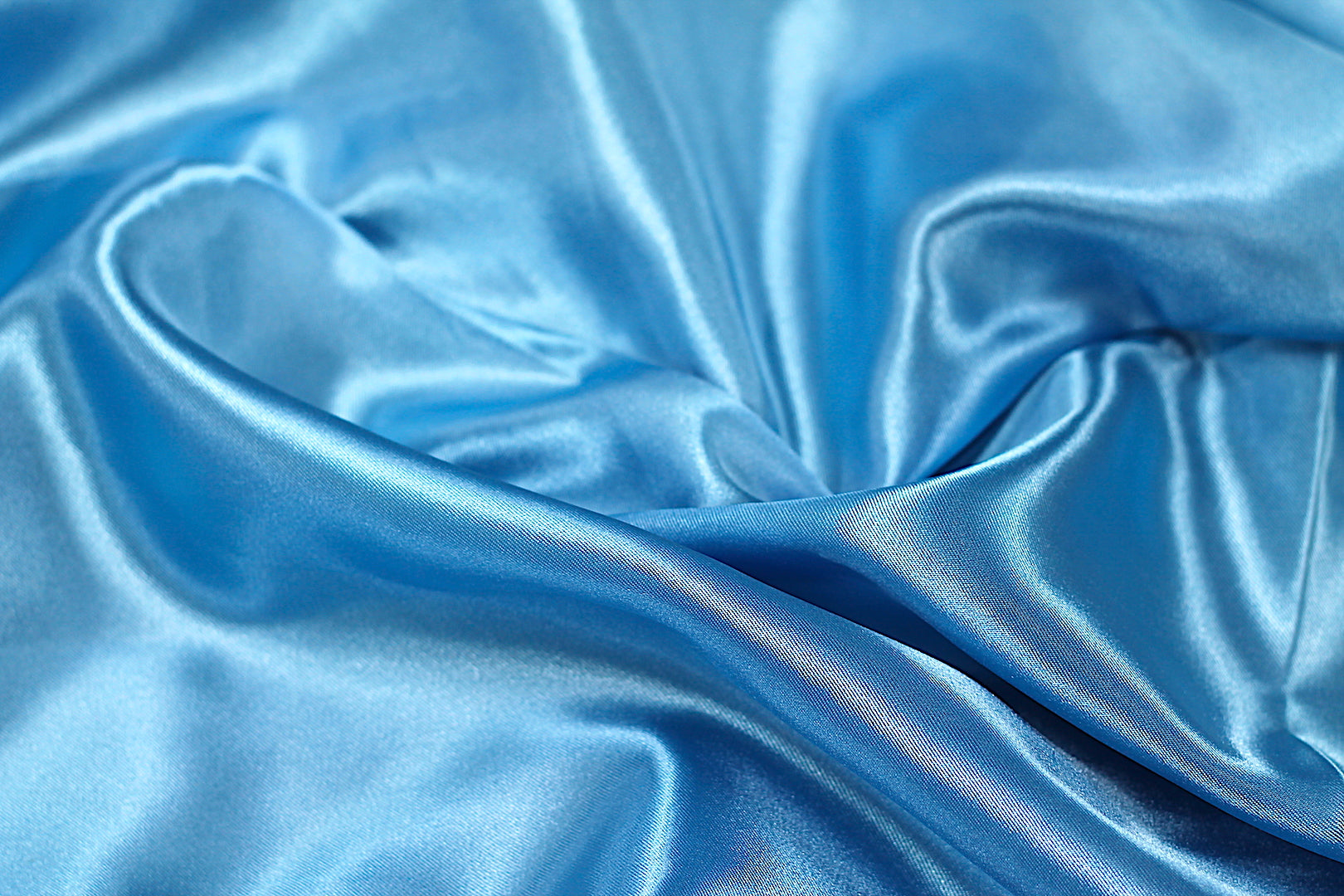 Tissu Satin Polyester Uni Turquoise