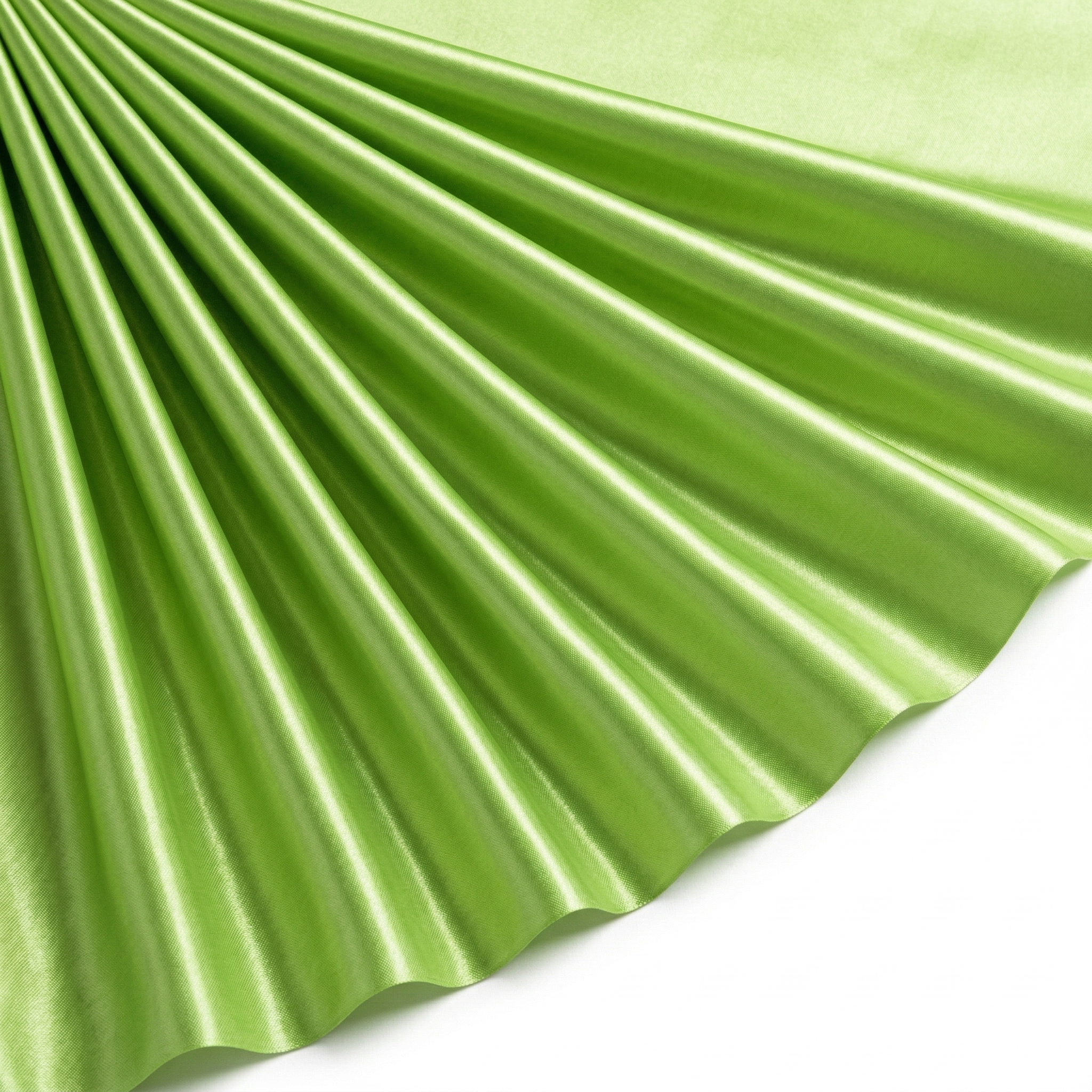 Tissu Satin Polyester Uni Vert Anis